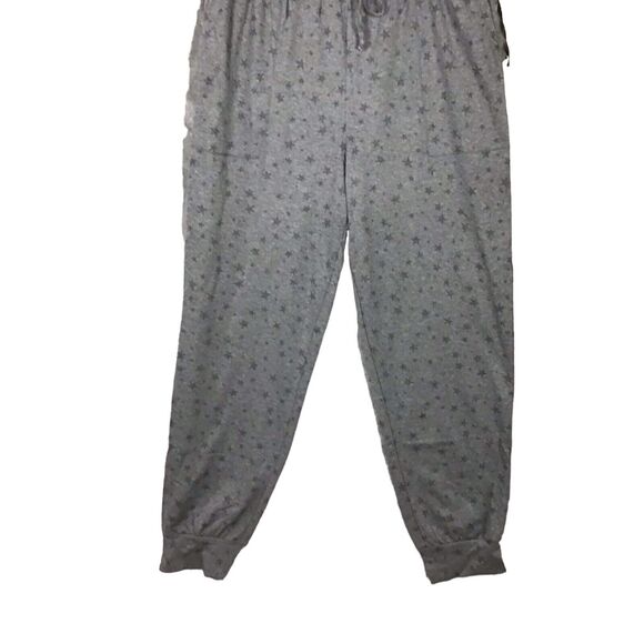 Knox Rose Women’s Star Print Jogger Sweatpants Size Large Coal Grey Lounge Pants - Picture 3 of 16